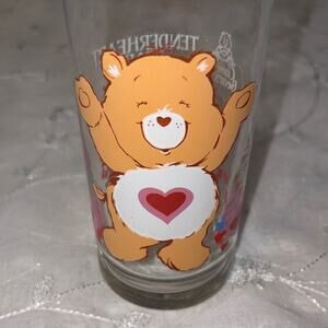 1983 Care Bear Pizza Hut Glass Tumbler Tenderheart Bear American Greetings